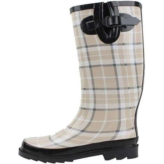 Women's Rain Boots Rubber Waterpoof Mid Calf Colors Wellie Snow Wellington