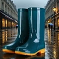 thumbnail image 1 of Women's Rain Boots Slip High Top Rubber Shoes TPR Material Lightweight Design Easy To Wear, 1 of 3