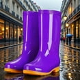 thumbnail image 1 of Women's Rain Boots Slip High Top Rubber Shoes TPR Material Lightweight Design Easy To Wear, 1 of 7