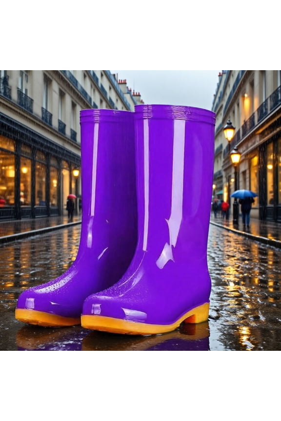 Women's Rain Boots Slip High Top Rubber Shoes TPR Material Lightweight Design Easy To Wear