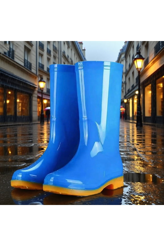 Women's Rain Boots Slip High Top Rubber Shoes TPR Material Lightweight Design Easy To Wear