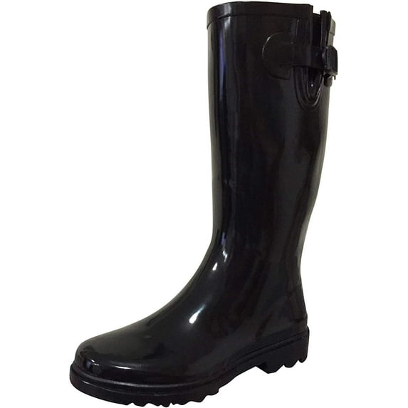 Women's Rain Boots Waterpoof Rubber Mid Calf Colors Wellie Snow Rainboot