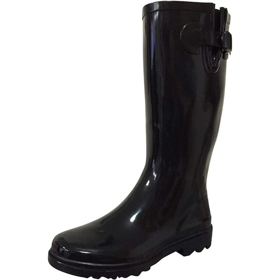 Women's Rain Boots Waterpoof Rubber Mid Calf Colors Wellie Snow Rainboot