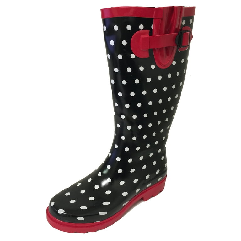 Women s Rain Boots Waterpoof Rubber Mid Calf Colors Wellie Snow Rainboot Walmart