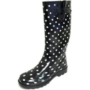 Womens Rain Boots Waterpoof Rubber Mid Calf Colors Wellie Snow Rainboot