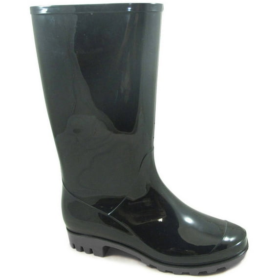Women's Rain Boots Waterproof, Tall Shaft Closed Toe Black, 6-10