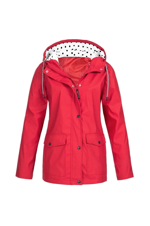 Women's Rain Jacket Loose Muti Pockets Windproof Waterproof Sun Protection Long Sleeve Raincoat Spring Fall Winter Lightweight Workout Outdoor Hoodies for Running Hiking Skiing