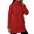 thumbnail image 1 of Women's Rain Jacket, Yigetop A Hooded Slimming and Casual Jacket for Ladies Waterproof Jackets for Women Red L, 1 of 9