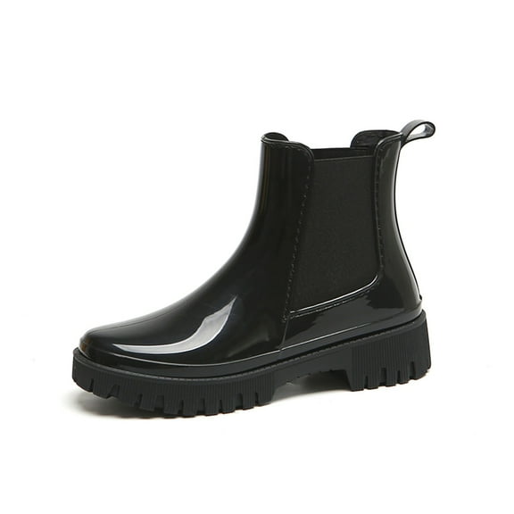 Women's Rain Shoes - Fashionable Low Top Solid Color Rain Boots for Women Thick and Non- Design for Rainy Seasons