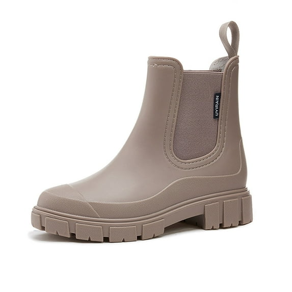Women's Rain Shoes Fashionable Short Tube Low Top Solid Color Non- Thick Rain Boots for Women