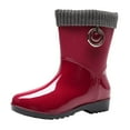 thumbnail image 1 of Women's Rain Shoes Punk Style Mid Warm Snow Boots Outdoor Footwear for Rainy Weather and Cold Conditions, 1 of 5