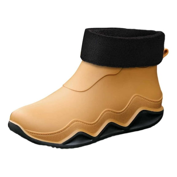 Women's Rain Shoes Stylish Short Rain Shoes for Outdoor Use -on Comfortable Design for Couples Removable Cozy Footwear