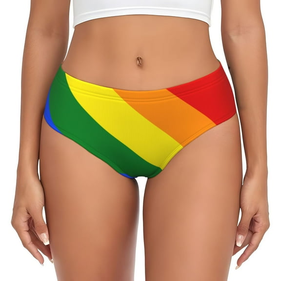 Women's Rainbow Flag Hipster Underwear 3D printed Bikini Panties Briefs Medium