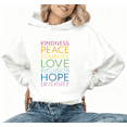 thumbnail image 1 of Women's Rainbow Positive Words Printed Cotton Hooded Long-Sleeved White S-2XL, 1 of 6
