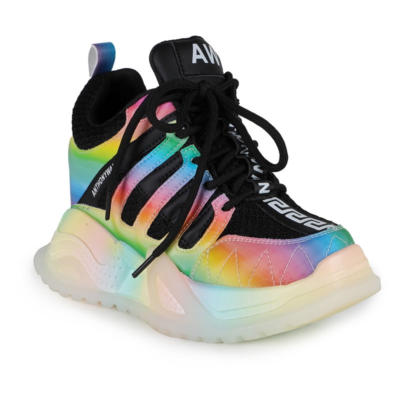 Women’s Rainbow Sporty Chic Wedge Platform Sneakers
