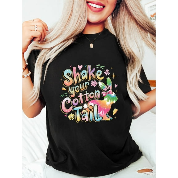 Women's Rainbow Watermark Cotton Short Sleeve T-shirt