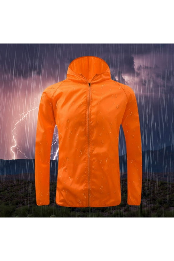 Women's Raincoat Jacket | Breathable Lightweight Water-Resistant Maxi Coat With Foldable Hood | Elastic Drawstring Hem | Long Sleeve | Outdoor Activewear | Polyester | Pull-On Closure