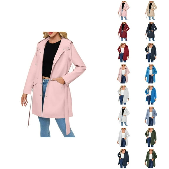 Women's Raincoats Long Sleeve Zipper Loose Hooded Rain Coat with Pockets Windproof Waterproof Rain Jacket Women