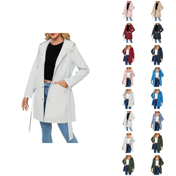 Women's Raincoats Long Sleeve Zipper Loose Hooded Rain Coat with Pockets Windproof Waterproof Rain Jacket Women