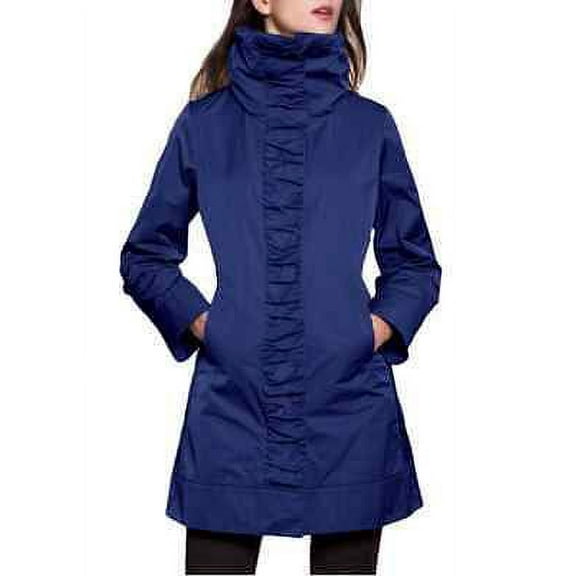 Women's Rainforest Ruched Front Hidden Hood Travel Rain Jacket