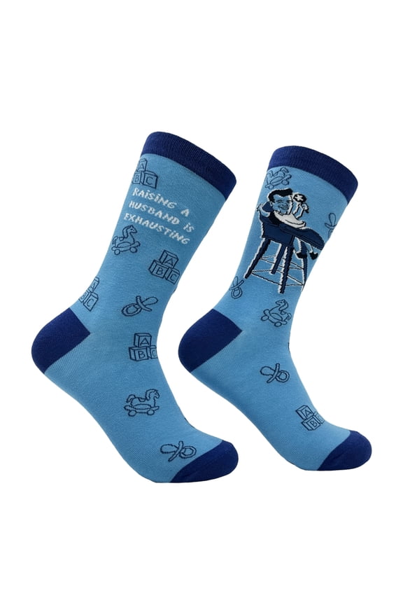 Women's Raising A Husband Is Exhausting Funny Sarcastic Marriage Novelty Footwear