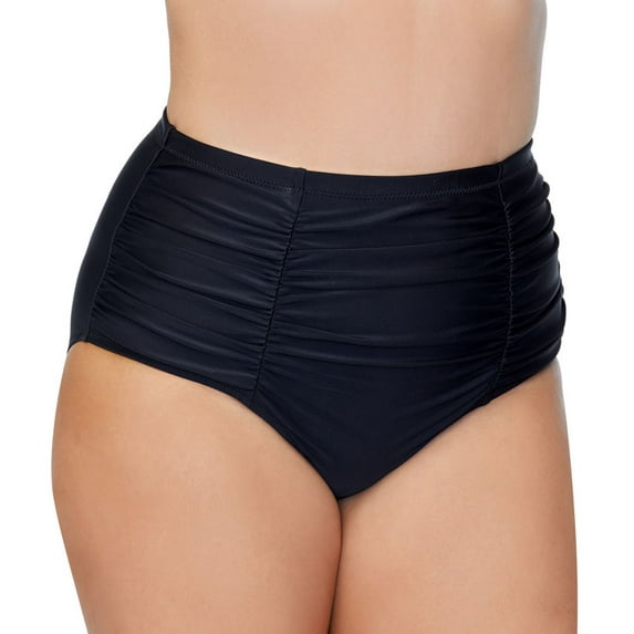 Women's Raisins Curve E840061 Plus Size Alicante Solids Costa Swim Bottom (Black 22W)