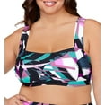 thumbnail image 1 of Women's Raisins Curve G840405 Plus Size Stir It Up Jamaica Bra Swim Top (Black Ash 14W), 1 of 4