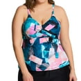 thumbnail image 1 of Women's Raisins Curve J840440 Plus Size Art District Aries Tankini Swim Top (Black Ash 20W), 1 of 1