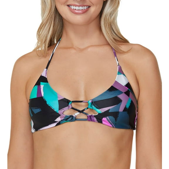 Women's Raisins G710990 Stir It Up Costa Bra Swim Top (Black Ash S)