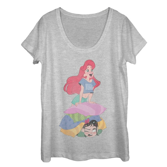 Women's Ralph Breaks the Internet Ariel Pillow Scoop Neck Athletic Heather Medium