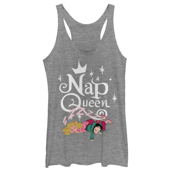 Women's Ralph Breaks the Internet Comfy Aurora  Racerback Tank Top Gray Heather Large