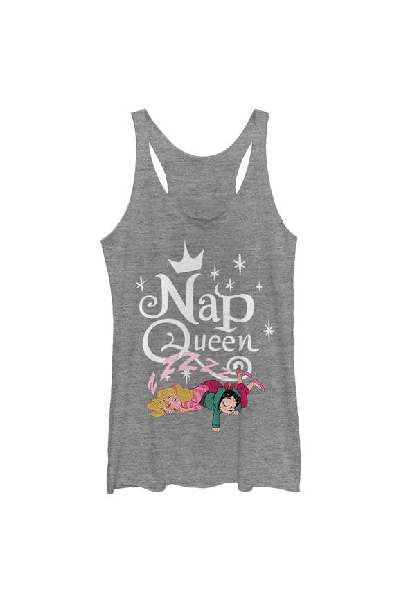 Women's Ralph Breaks the Internet Comfy Aurora Racerback Tank Top Gray Heather Large