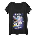 thumbnail image 1 of Women's Ralph Breaks the Internet Happy Caturday  Scoop Neck Black Large, 1 of 3