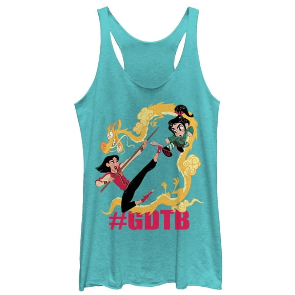 Women's Ralph Breaks the Internet Means Business Racerback Tank Top Tahiti Blue Small
