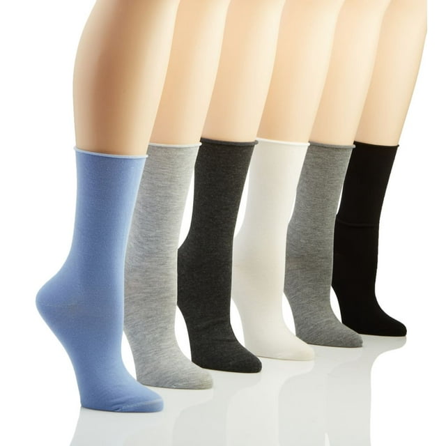 Women's Ralph Lauren 3101 Lauren Roll Top Trouser Sock - 6 Pack (Lilac Assorted O/S)