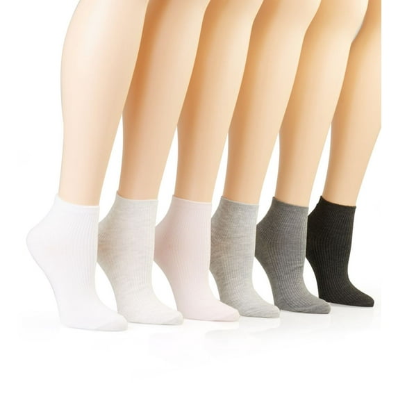 Women's Ralph Lauren 3162 Short Rib Low Cut Sock - 6 Pack (Blush O/S)