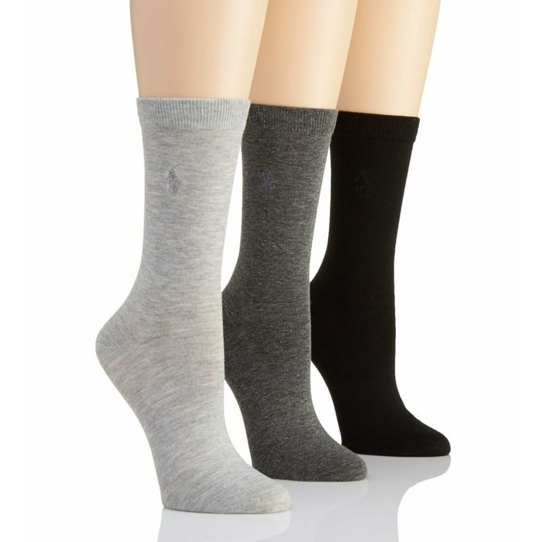 Women s Ralph Lauren 7125 RL Sport Trouser Sock 3 Pair Pack Charcoal Assorted O S