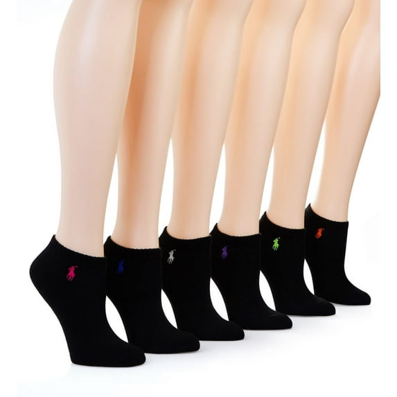 Women's Ralph Lauren 7270000 RL Sport Active Sock - 6 Pair Pack (Black O/S)