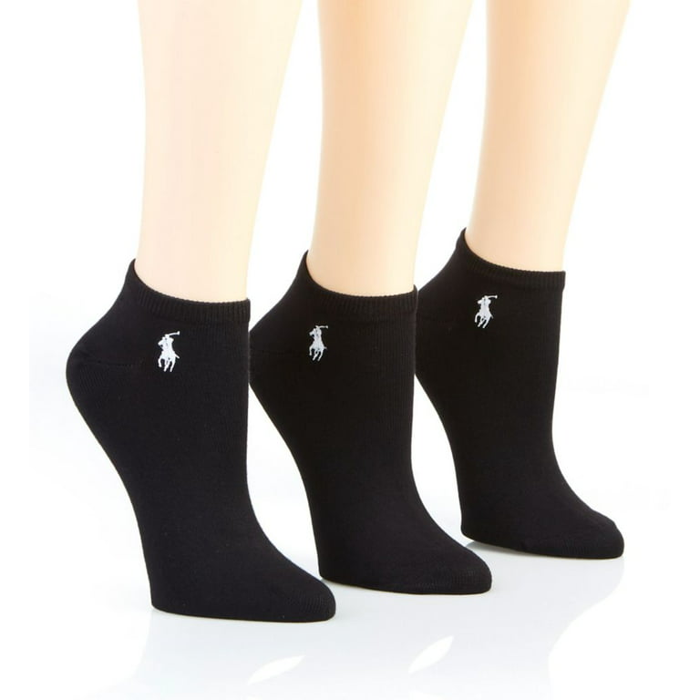 Women's Ralph Lauren 75144PK Supersoft Low Cut Socks - 3 Pack (Black O/S)