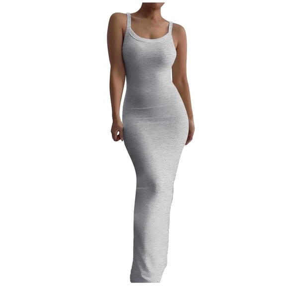 Women's Random Print Bodycon Dress 1 Piece Casual Sleeveless Long Dress For Beach Holiday Vacation Clothes Women Ladies Clothes