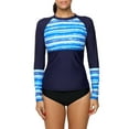 thumbnail image 1 of Women's Rash Guard Swimwear Long Sleeve Rash Guard Swimsuit UPF 50+, 1 of 6