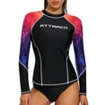 thumbnail image 1 of Women's Rash Guard UPF 50 Long Sleeve Swim Shirts Rashguard Top, 1 of 6
