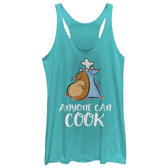 Women's Ratatouille Anyone Can Cook Cartoon Racerback Tank Top Tahiti Blue X Large