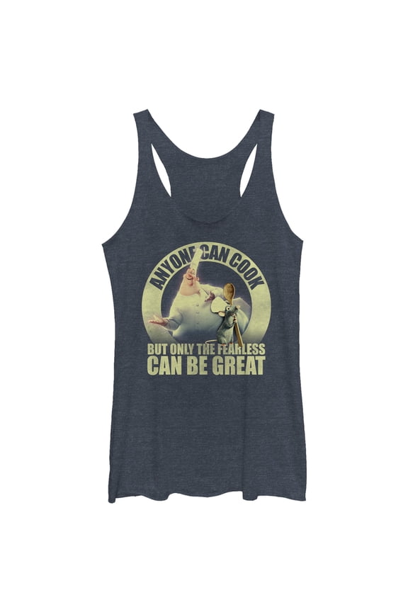 Women's Ratatouille Be Great Quote Racerback Tank Top Navy Blue Heather Small
