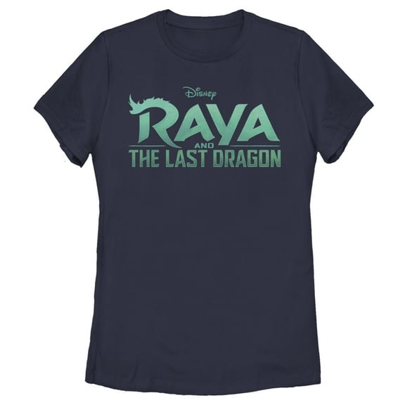 Women's Raya and the Last Dragon Classic Logo  Graphic Tee Navy Blue Small