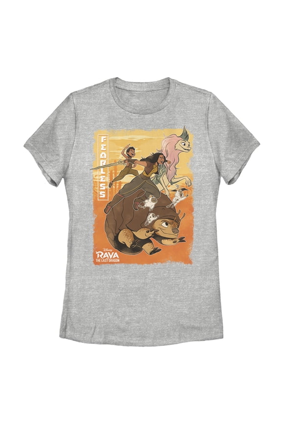 Women's Raya and the Last Dragon Fearless Characters in Action Graphic Tee Athletic Heather Large