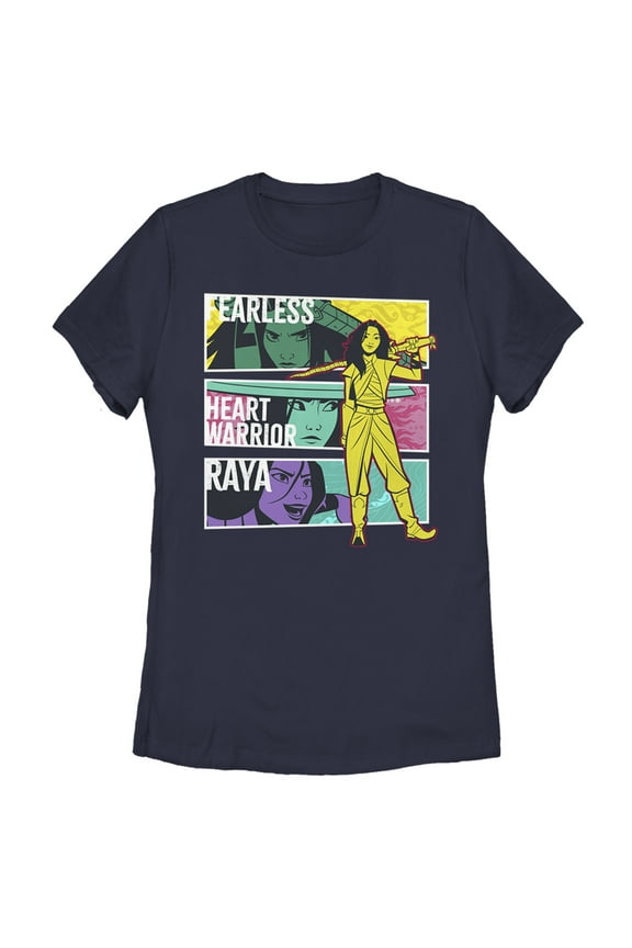 Women's Raya and the Last Dragon Fearless Heart Warrior Raya Graphic Tee Navy Blue Small