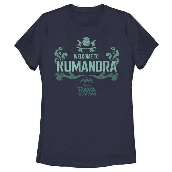 Women's Raya and the Last Dragon Welcome to Kumandra  Graphic Tee Navy Blue Large