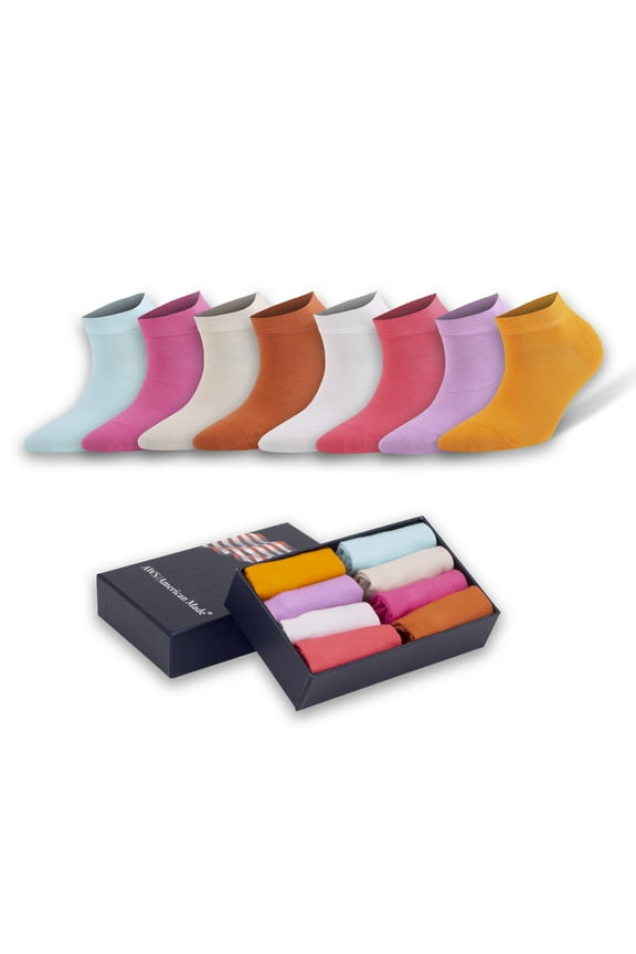 Women’s Rayon Made from Bamboo Ankle Socks Low Cut Thin Socks Lightweight 8 Pairs (Assorted)