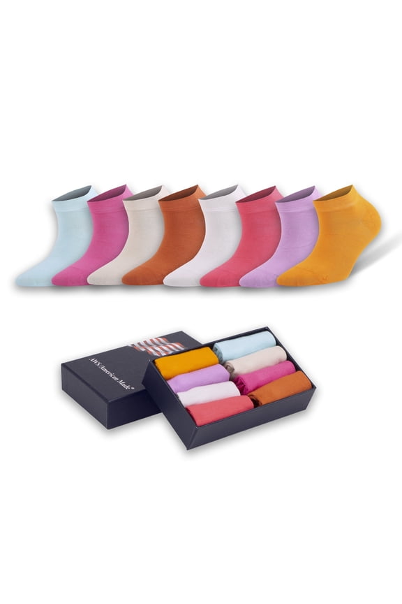 Women’s Rayon Made from Bamboo Ankle Socks Low Cut Thin Socks Lightweight 8 Pairs (Assorted)